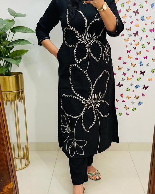 Tagai Bloom Cotton Kurti Pant Set