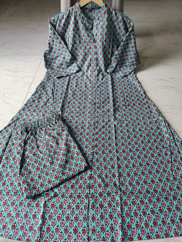 Cotton kurti plazoo set