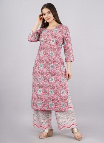 Cotton kurti plazoo set