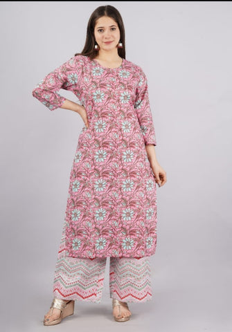 Cotton kurti plazoo set