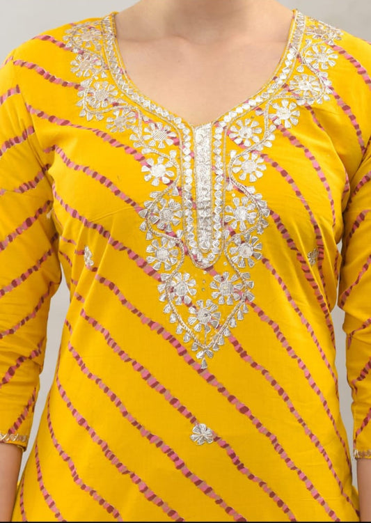 Gota Patti work kurti