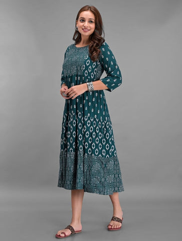 RAYON PRINTED MISMATCH GOWN