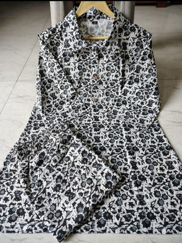 Cotton printed co ord set
