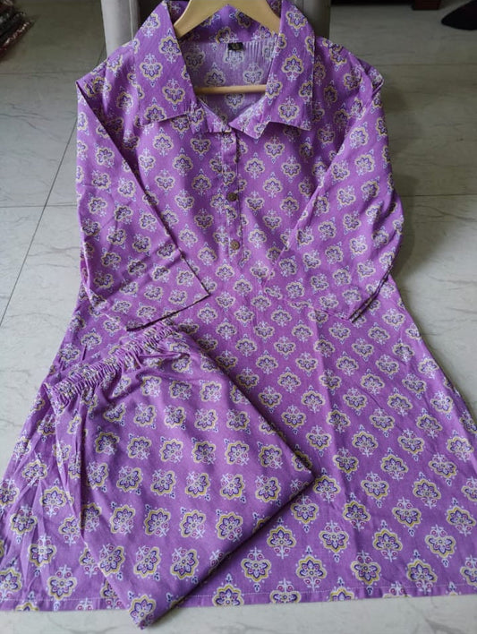Cotton printed co ord set