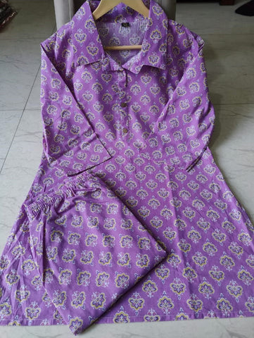 Cotton printed co ord set