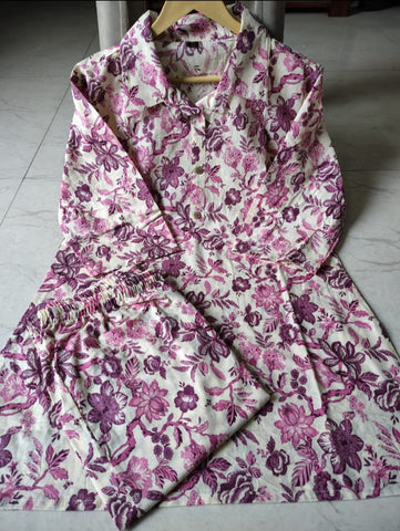 Cotton printed co ord set