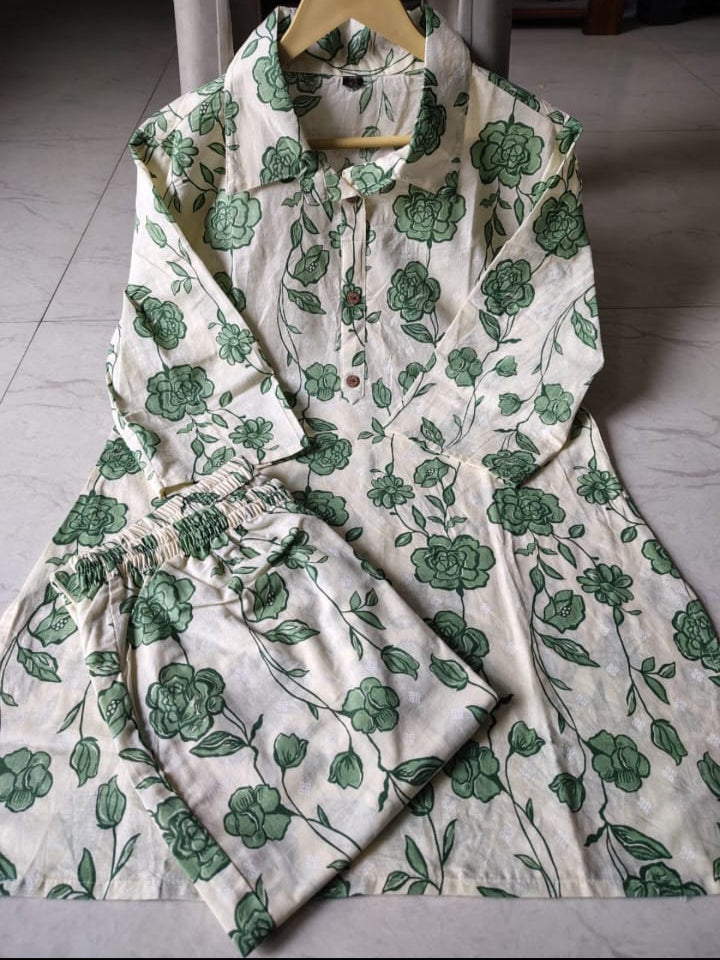Cotton printed co ord set