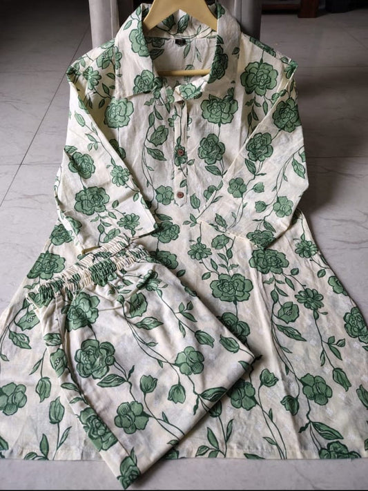 Cotton printed co ord set