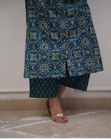Blockprint Charm – Premium 3Pc Cotton Set Kurti
