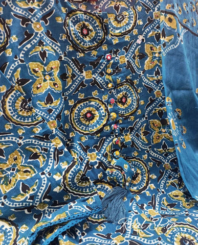 Blockprint Charm – Premium 3Pc Cotton Set Kurti