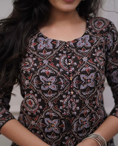 Blockprint Charm – Premium 3Pc Cotton Set Kurti