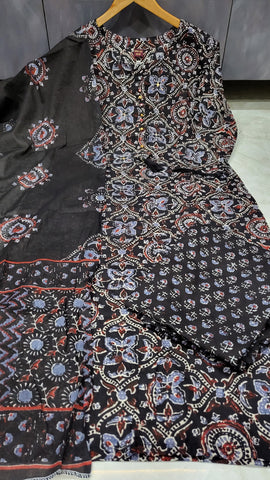 Blockprint Charm – Premium 3Pc Cotton Set Kurti