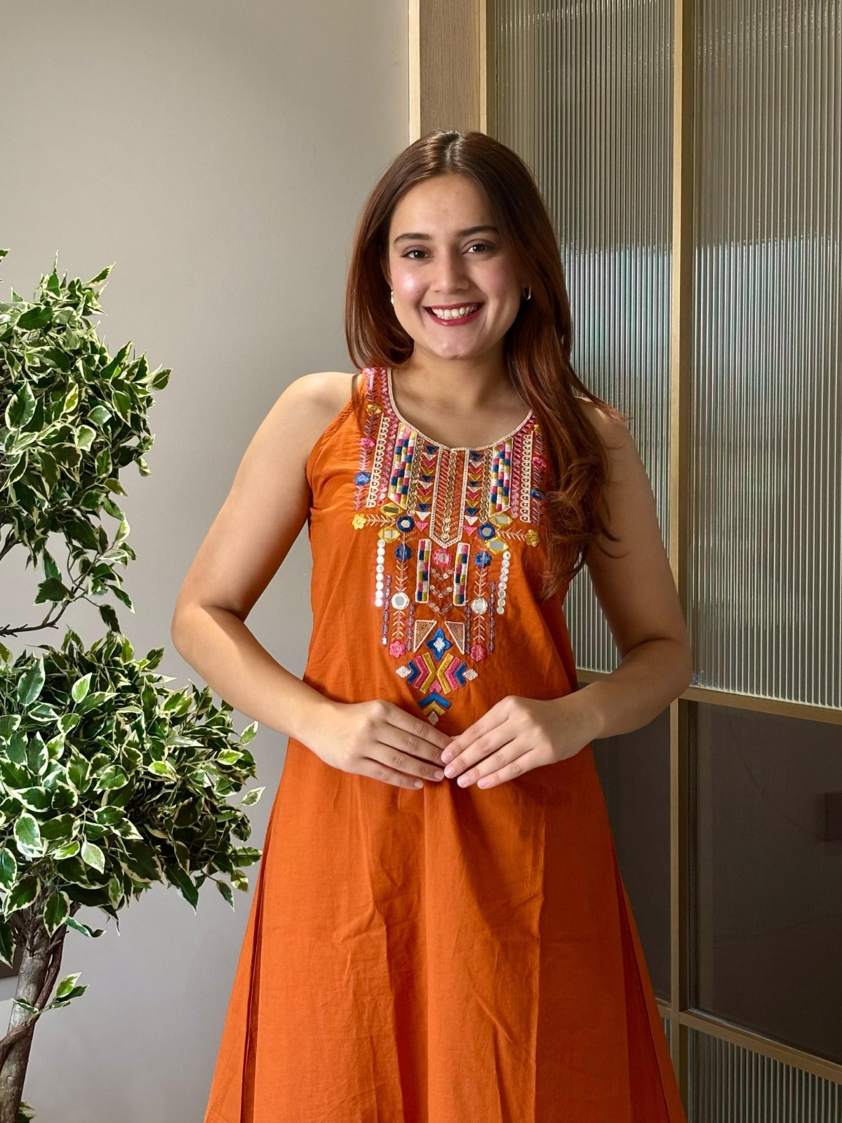Elegant Cotton Embroidered Kurta Set for summer