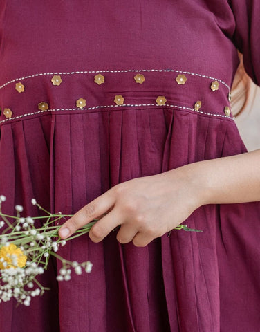 Wine Plum Cotton Co-Ord Set