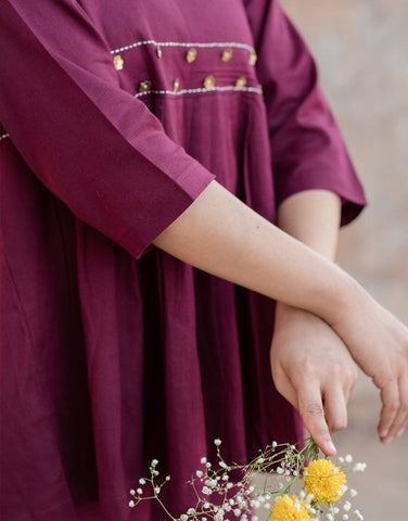 Wine Plum Cotton Co-Ord Set