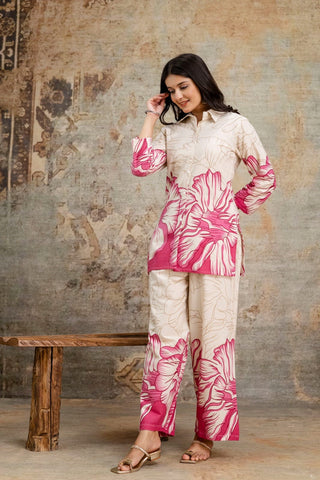 Classy Cotton Floral Printed Cord Set
