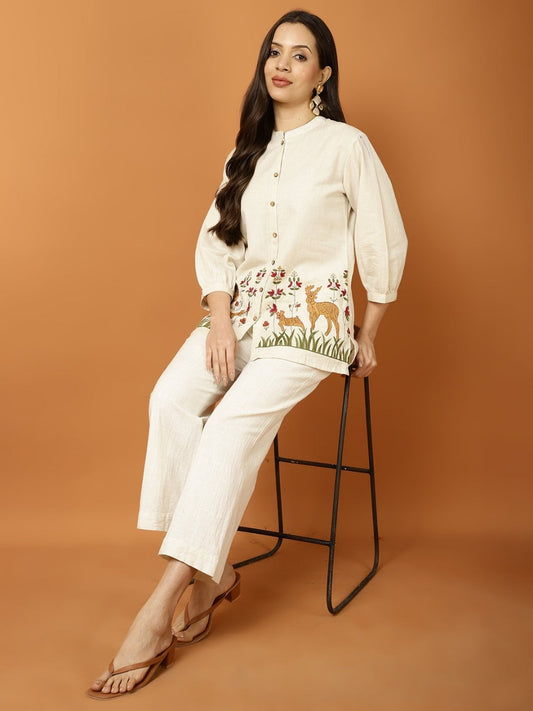 Ivory Forest Embroidered Co-Ord Set