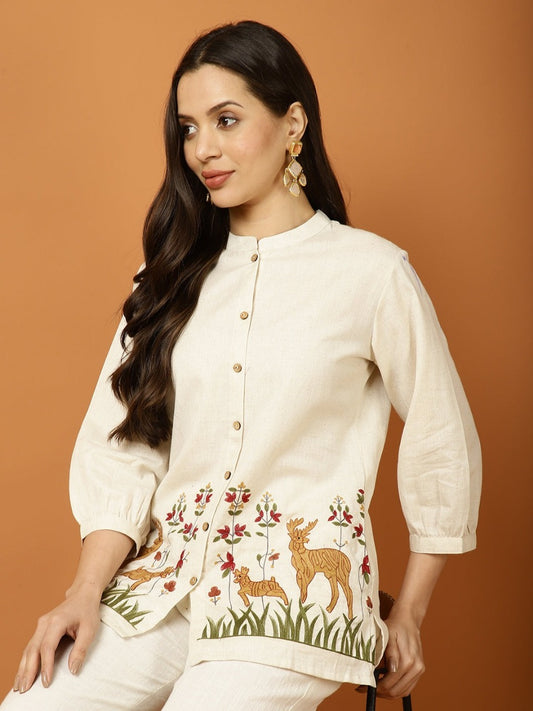 Ivory Forest Embroidered Co-Ord Set