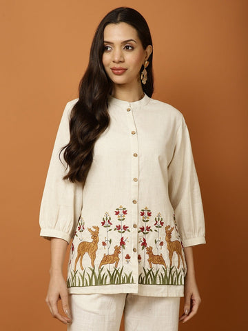 Ivory Forest Embroidered Co-Ord Set